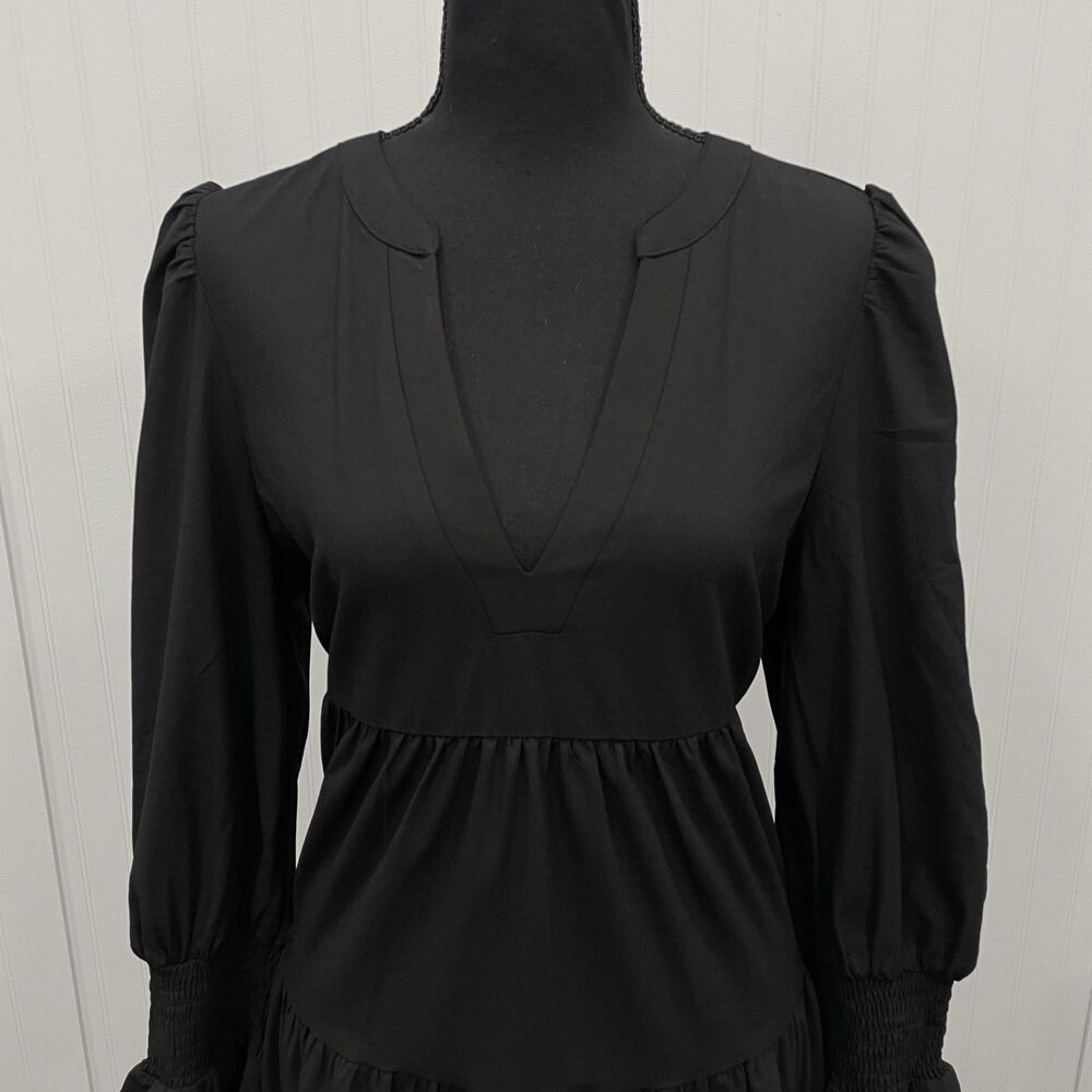 Pomander Place by Tuckernuck Women's Large Black Crepe Mini Kenzo Dress - Picture 3 of 8